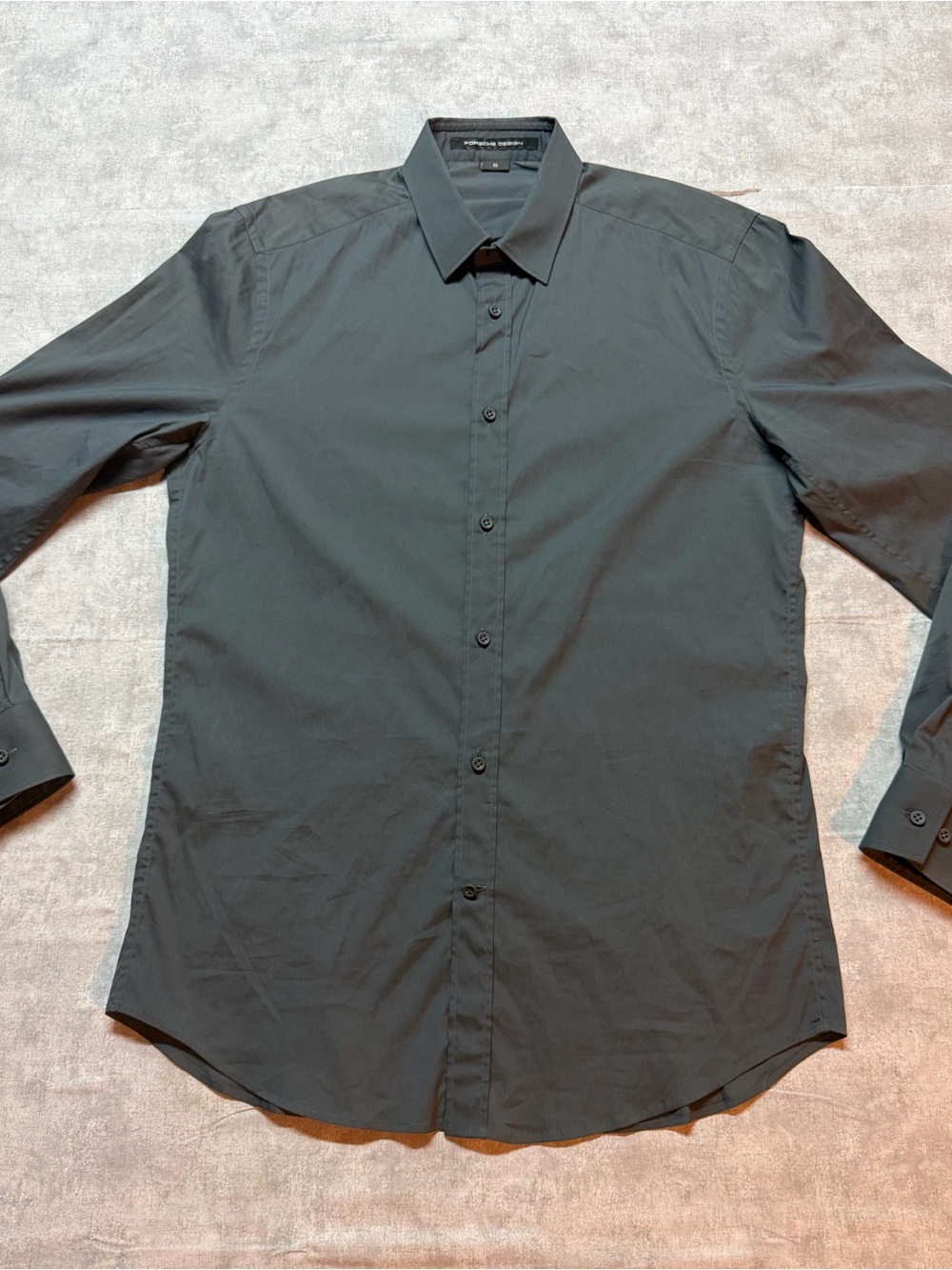 Porsche Design Men's Dark Gray Long-Sleeve Dress Shirt